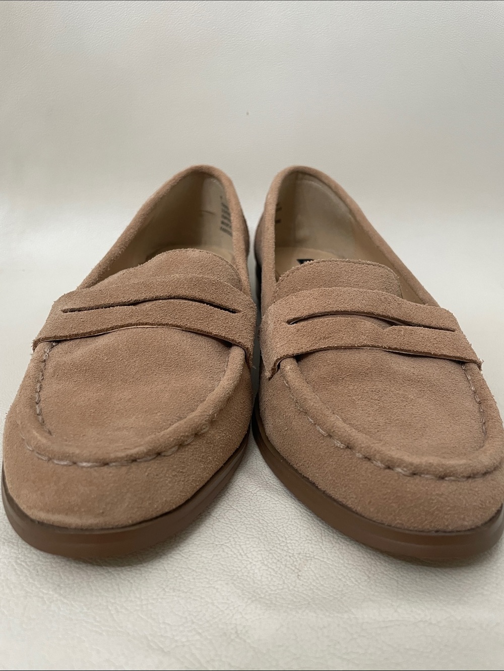 Suede Penny Loafers in Blush Tan - Women's Slip-On Comfort Loafer